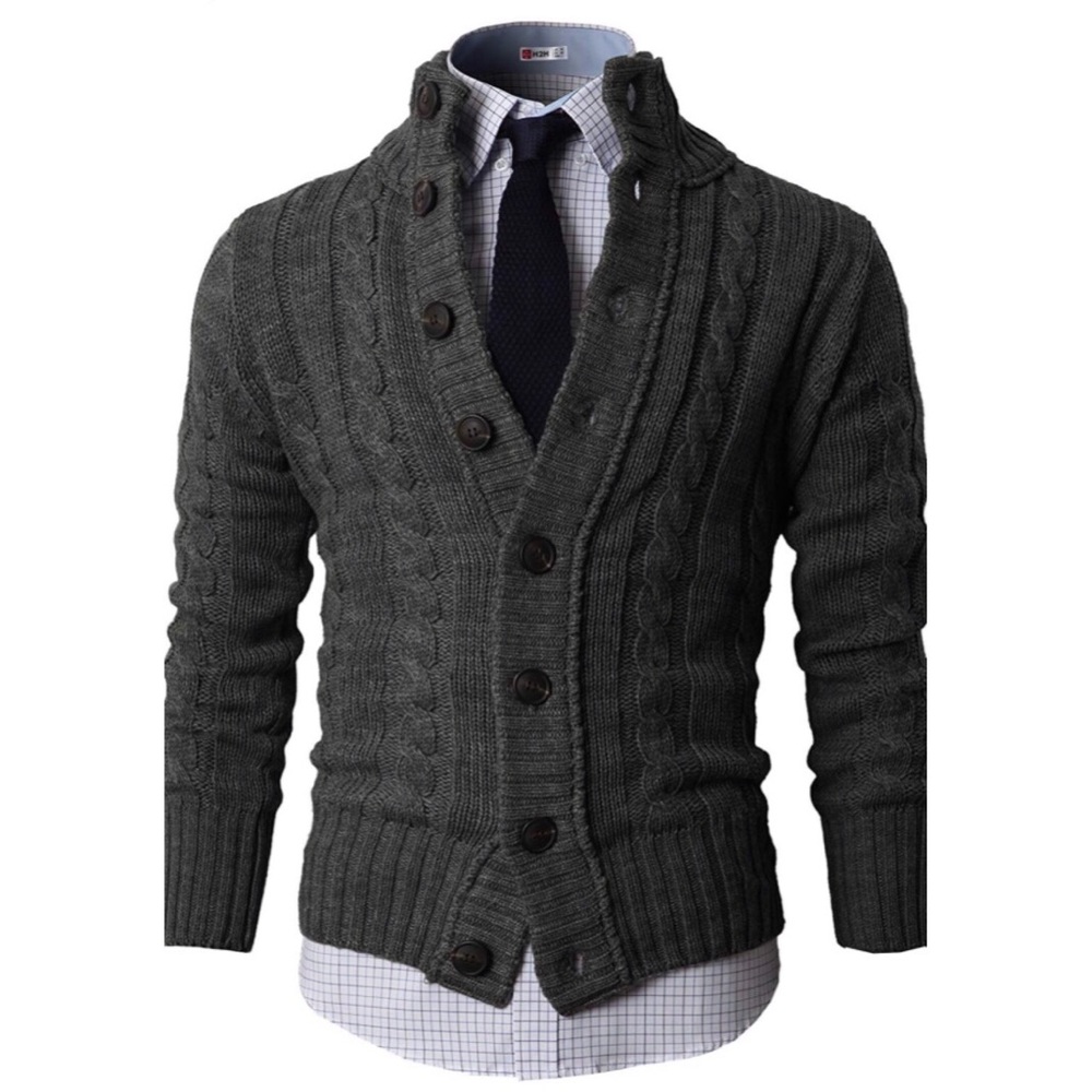 H2H Men's Casual Button Slim Fit Cardigan Sweater